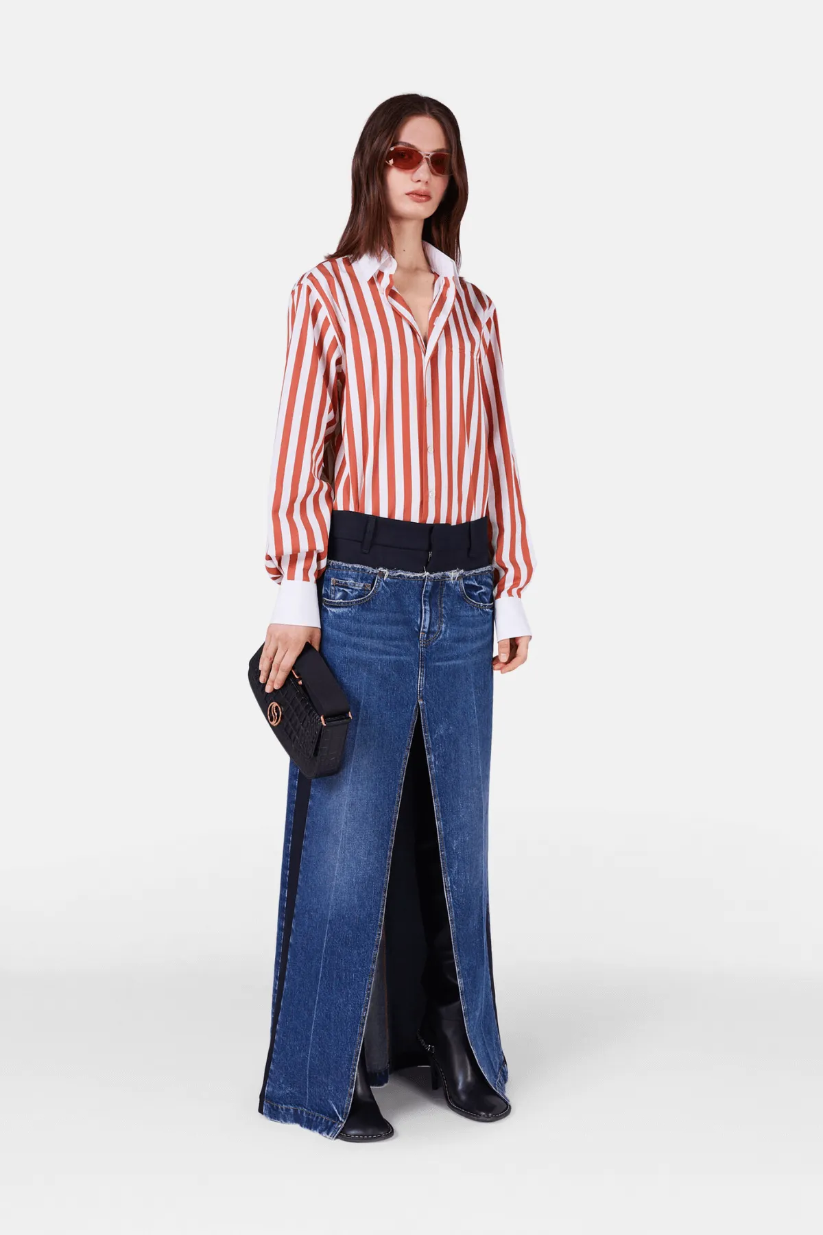 Womens Stella Mccartney Stella McCartney Stripe Shirt - Cinnamon