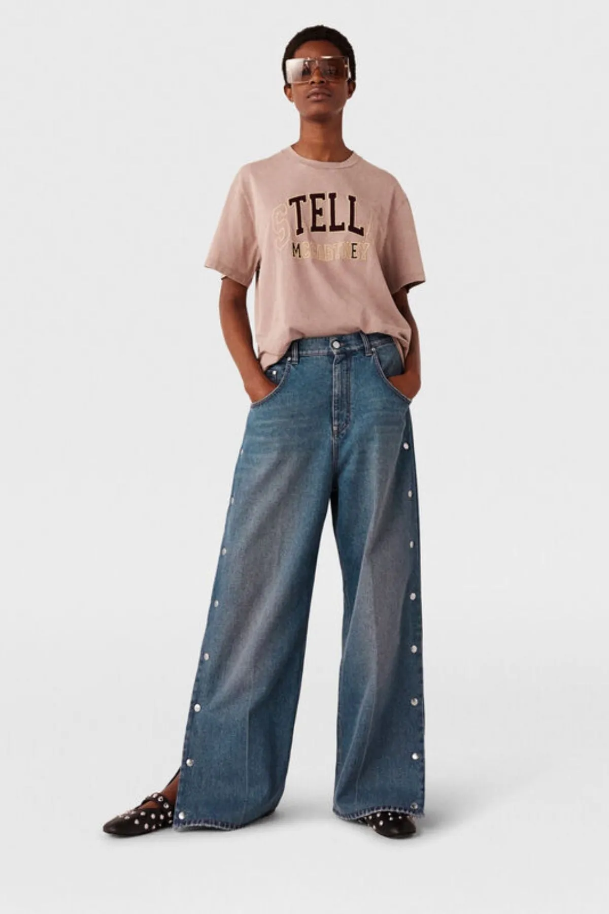 Womens Stella Mccartney Stella McCartney Tell Stella Boxy T-Shirt - Light Taupe