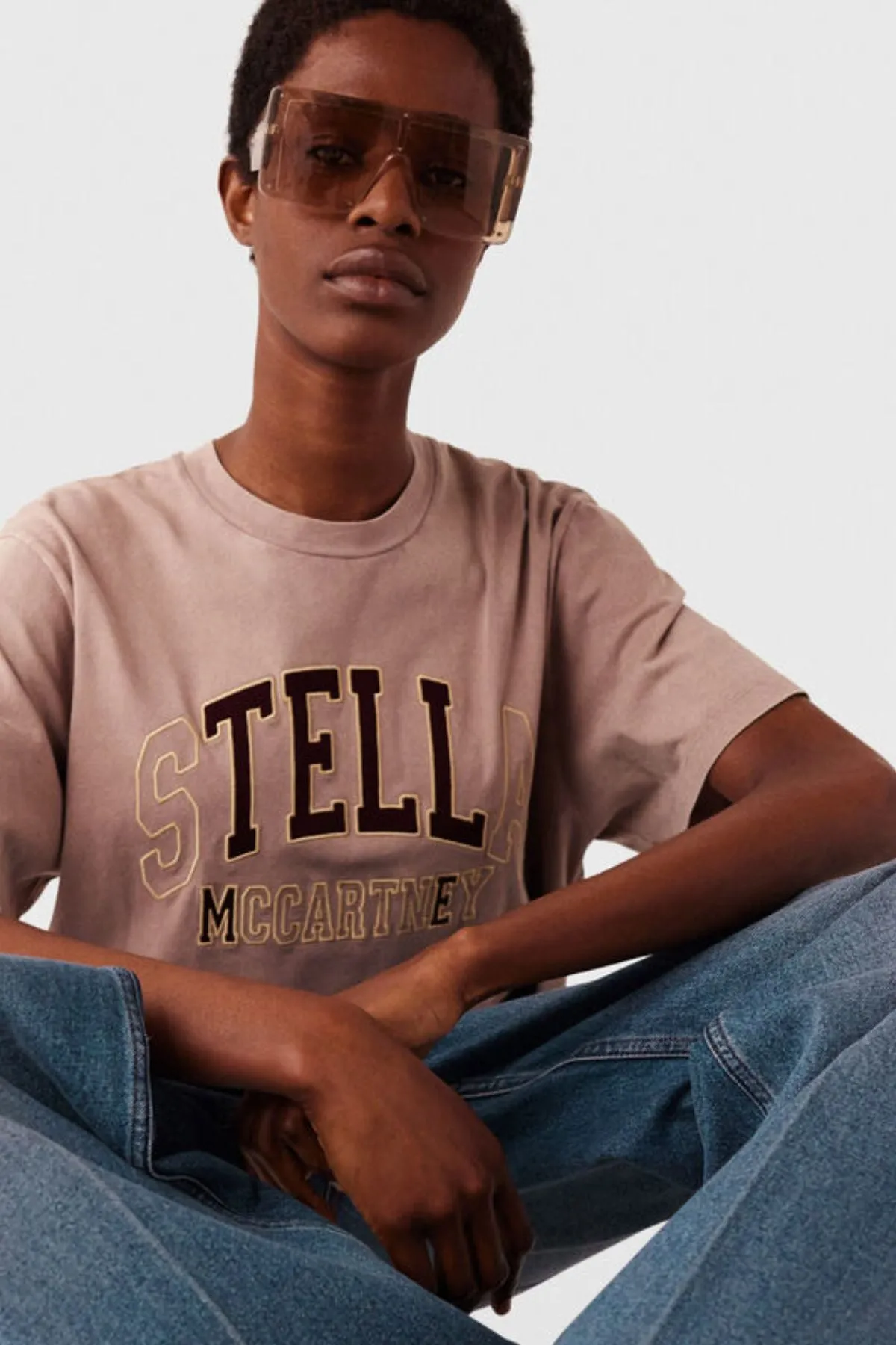 Womens Stella Mccartney Stella McCartney Tell Stella Boxy T-Shirt - Light Taupe
