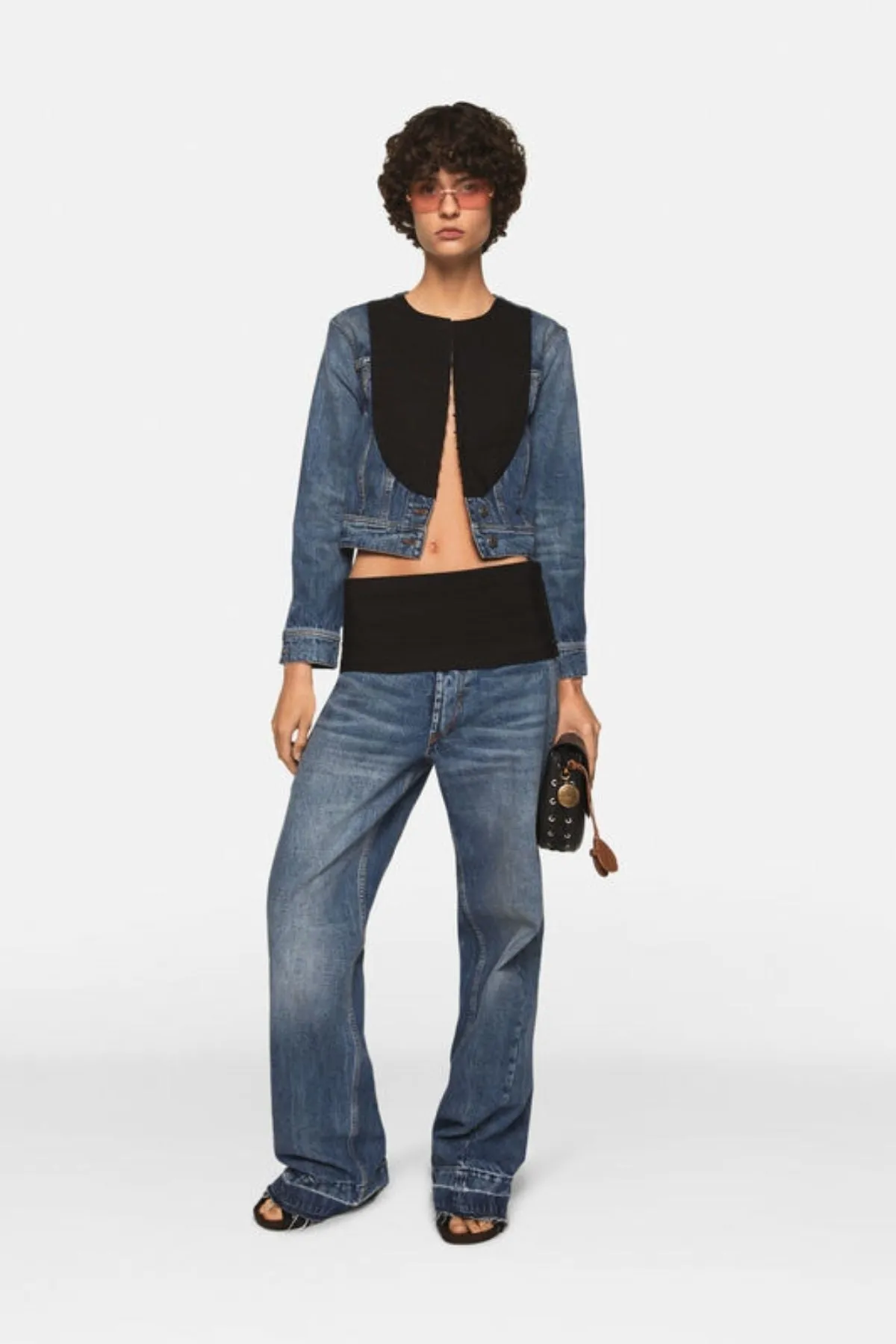 Womens Stella Mccartney Stella McCartney Tuxedo Denim Jacket - Mid Vintage Blue