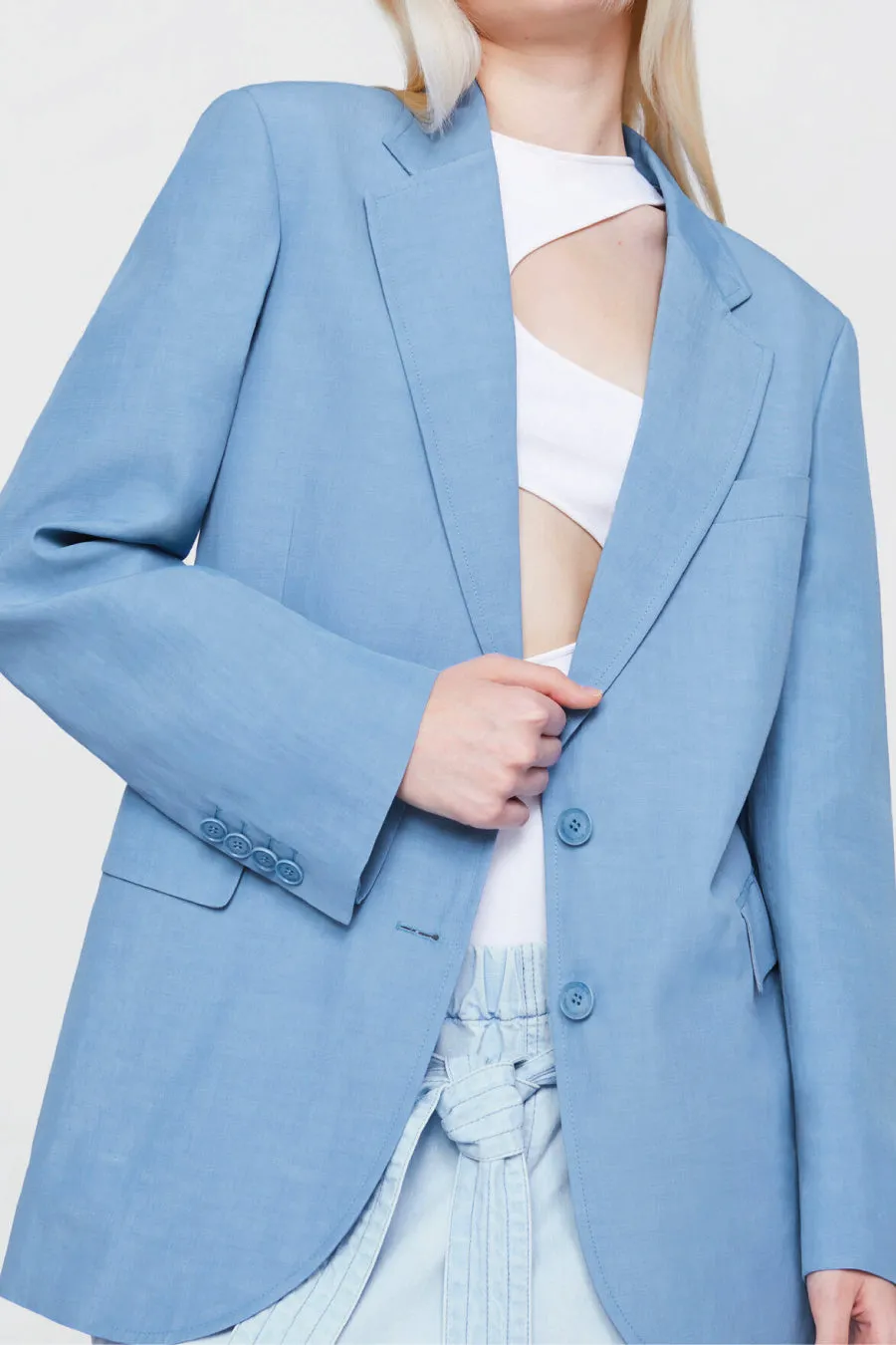 Womens Stella Mccartney Stella McCartney Twill Tailoring Blazer - Cornflower Blue