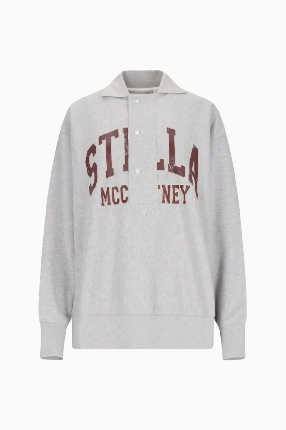 Womens Stella Mccartney Stella McCartney Varsity Polo Sweatshirt - Light Grey Melange