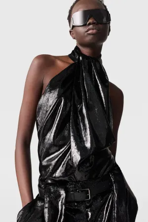 Womens Stella Mccartney Stella McCartney Velvet Halter Top - Black