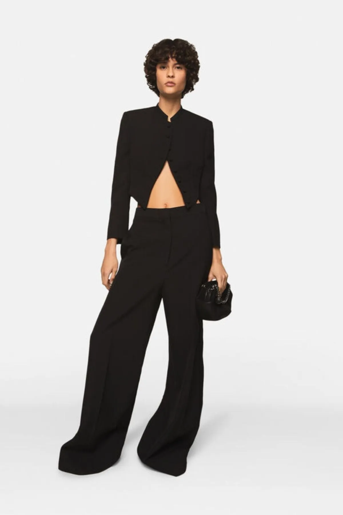 Womens Stella Mccartney Stella McCartney Wool Tuxedo Trousers - Black
