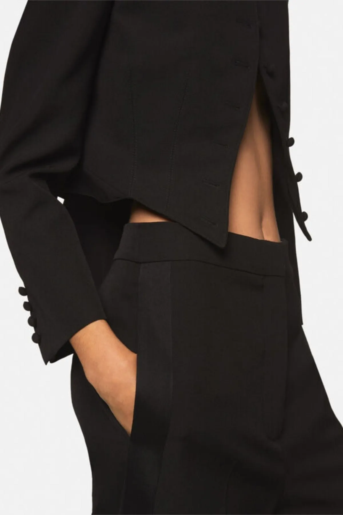 Womens Stella Mccartney Stella McCartney Wool Tuxedo Trousers - Black