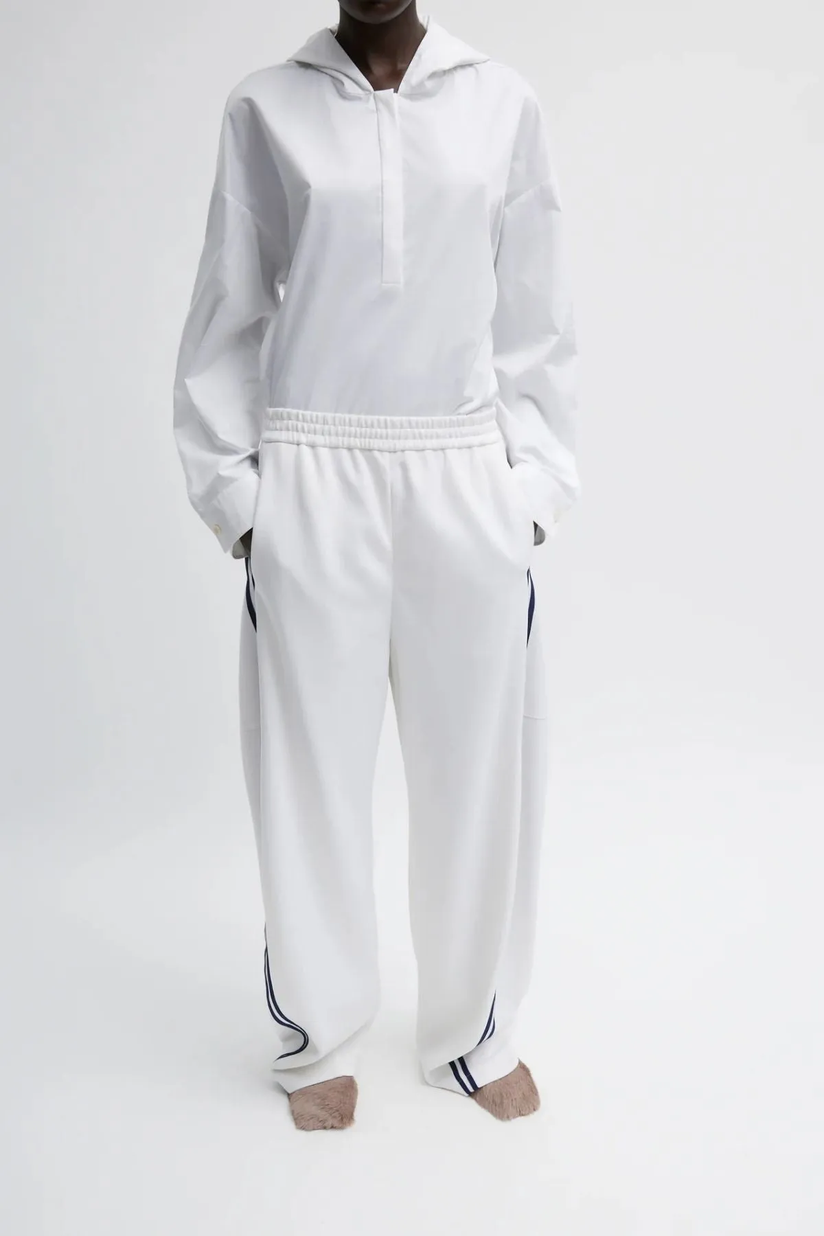Womens Tibi Tibi Active Knit Winslow Pant - White