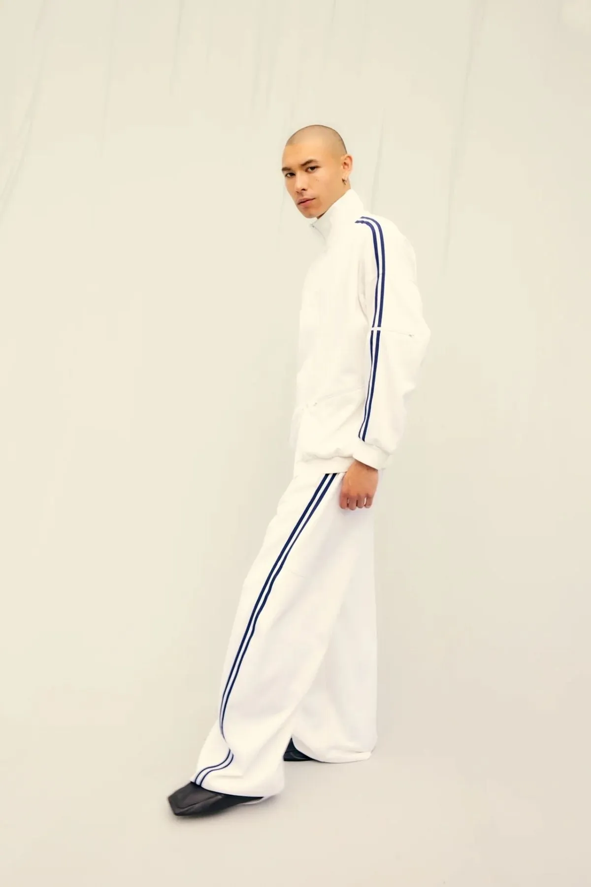 Womens Tibi Tibi Active Knit Zipper Detailed Track Jacket - White