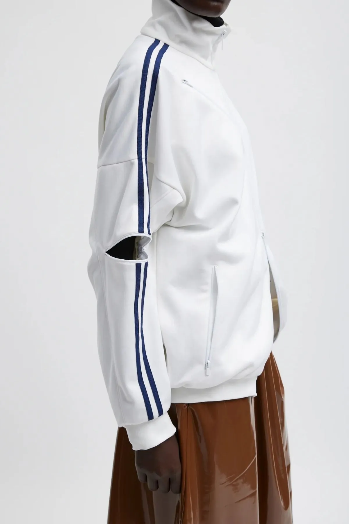 Womens Tibi Tibi Active Knit Zipper Detailed Track Jacket - White