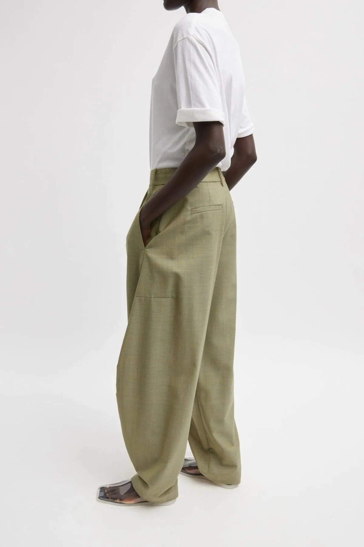 Womens Tibi Tibi Amelia Glenplaid Simon Trouser - Green Multi