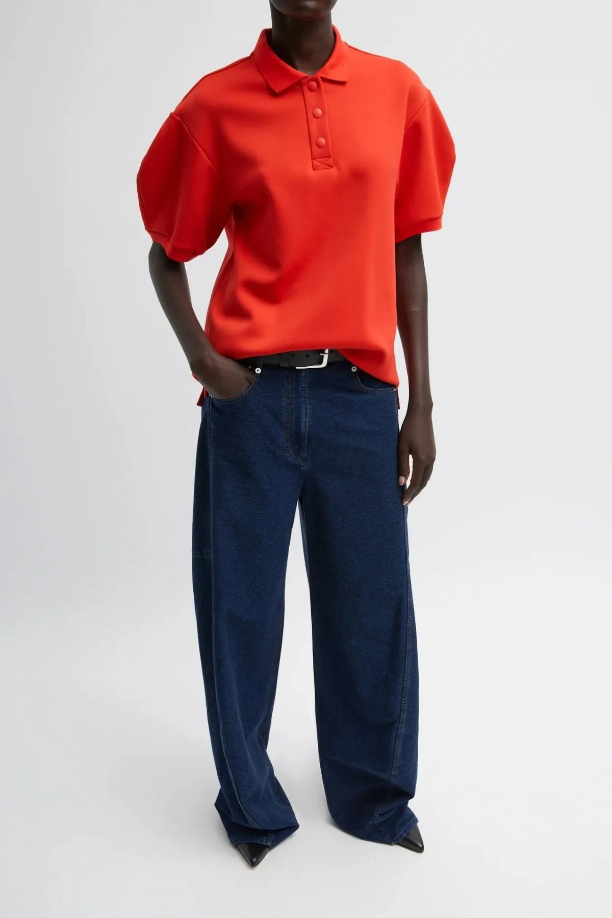 Womens Tibi Tibi Barre Denim Knit Sid Jean - Indigo