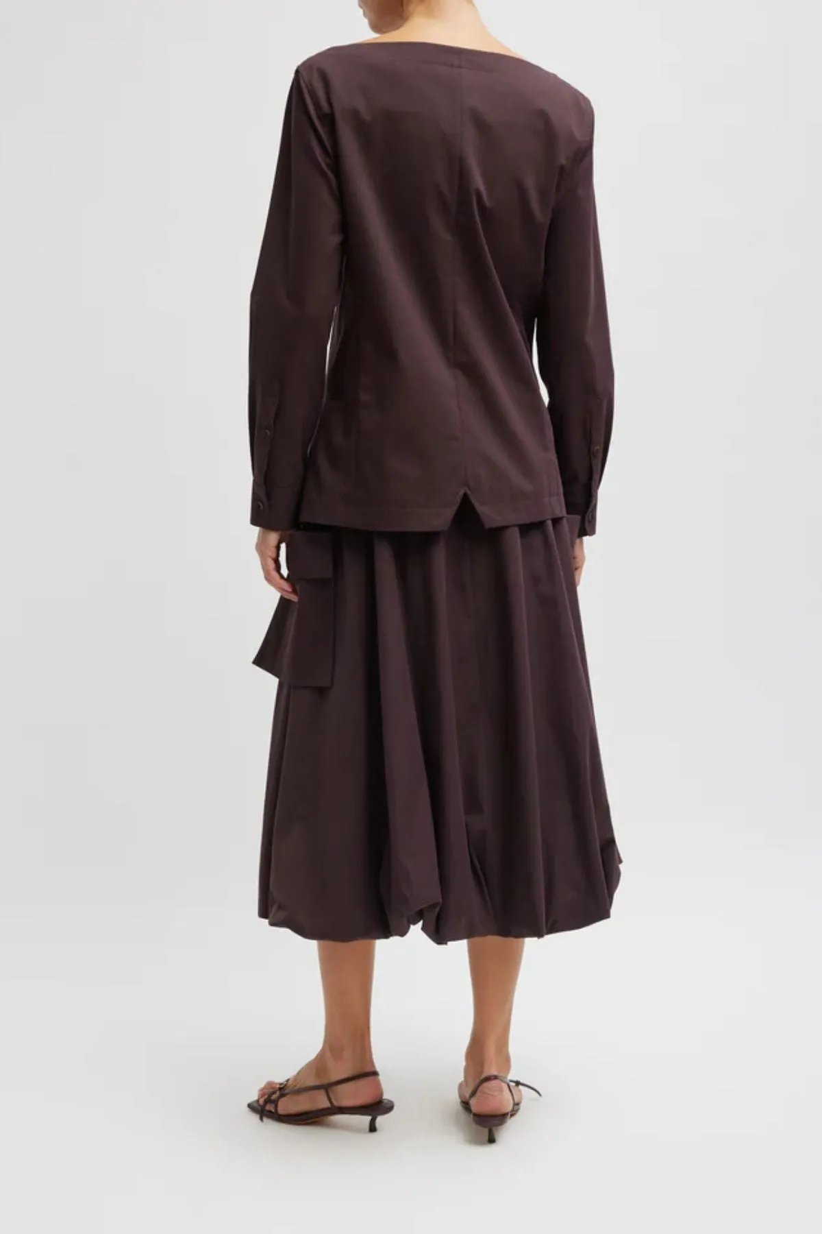 Womens Tibi Tibi Bio Twill Boatneck Shirt Jacket - Plum