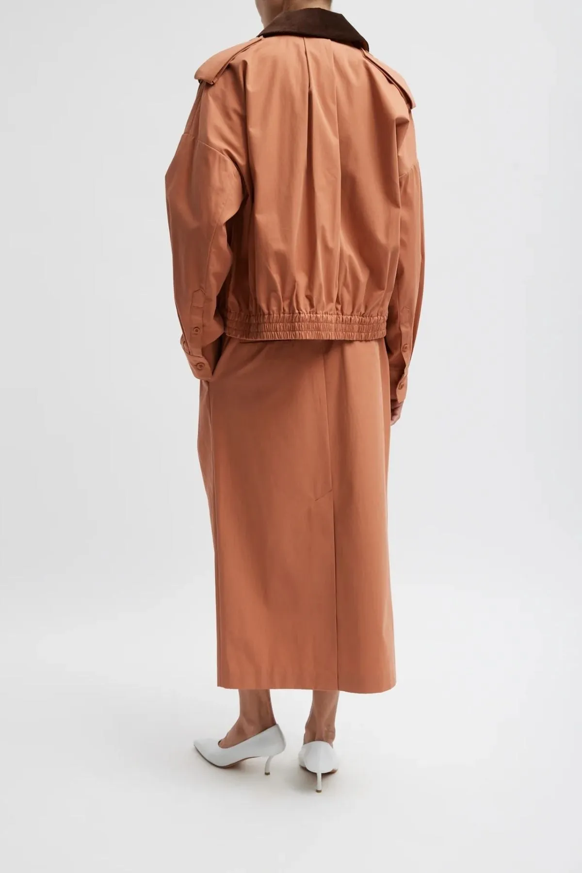 Womens Tibi Tibi Bio Twill Bomber Jacket - Yam