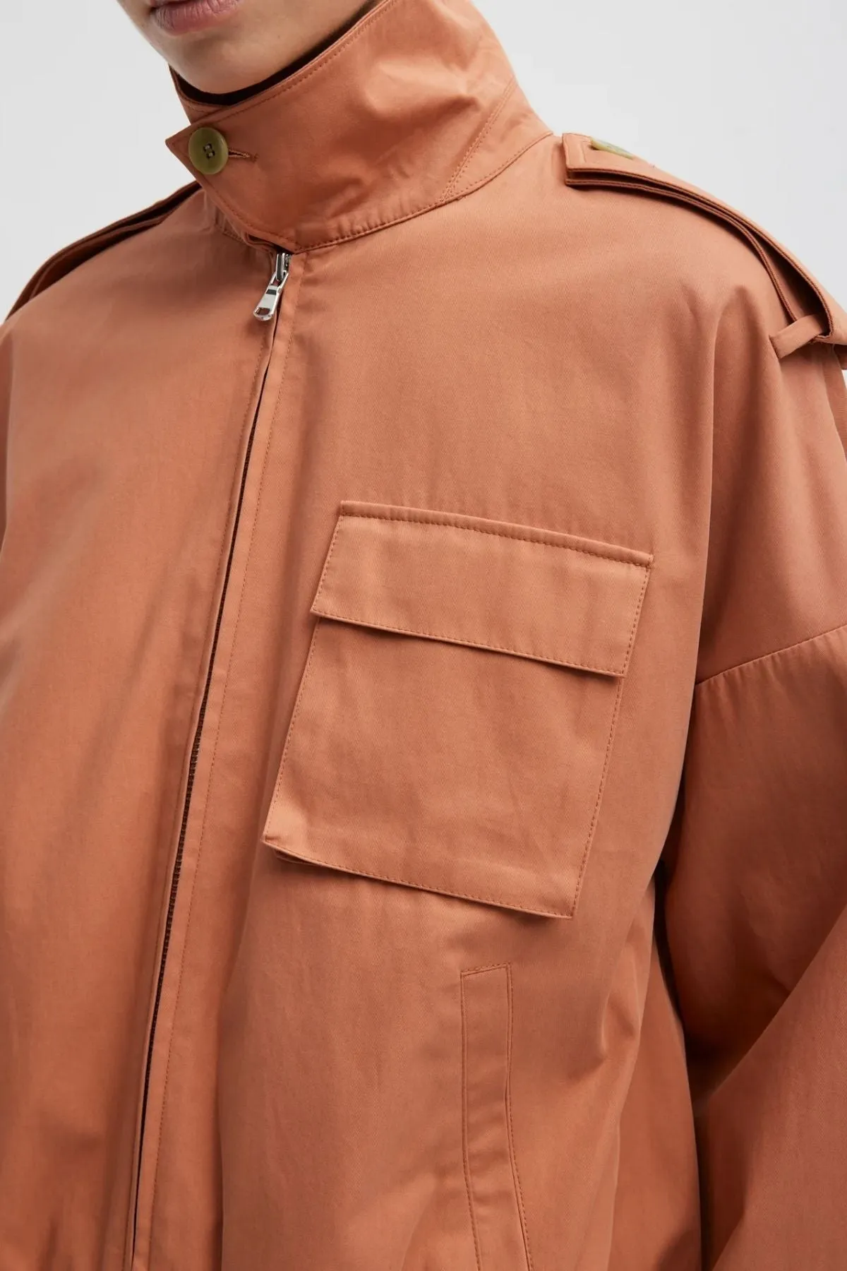 Womens Tibi Tibi Bio Twill Bomber Jacket - Yam