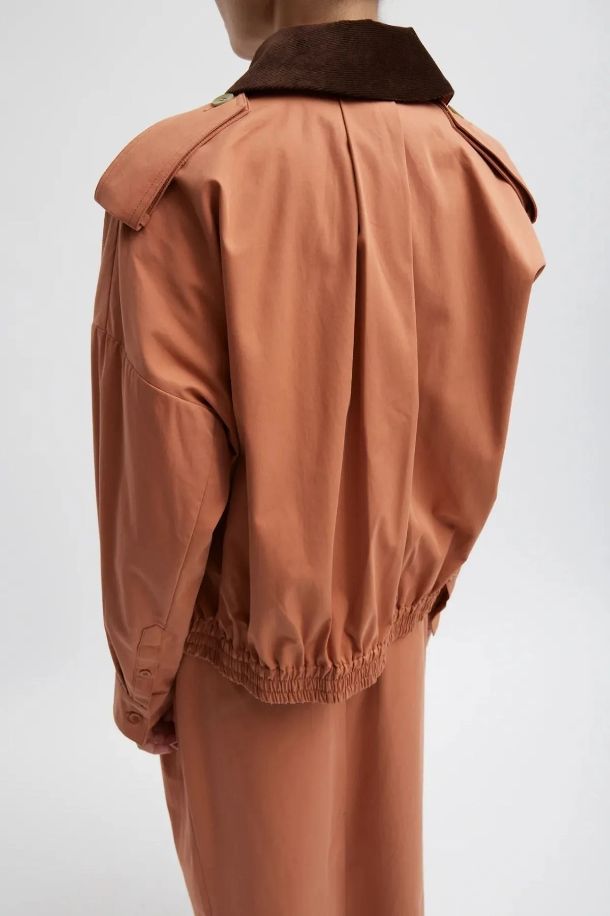 Womens Tibi Tibi Bio Twill Bomber Jacket - Yam