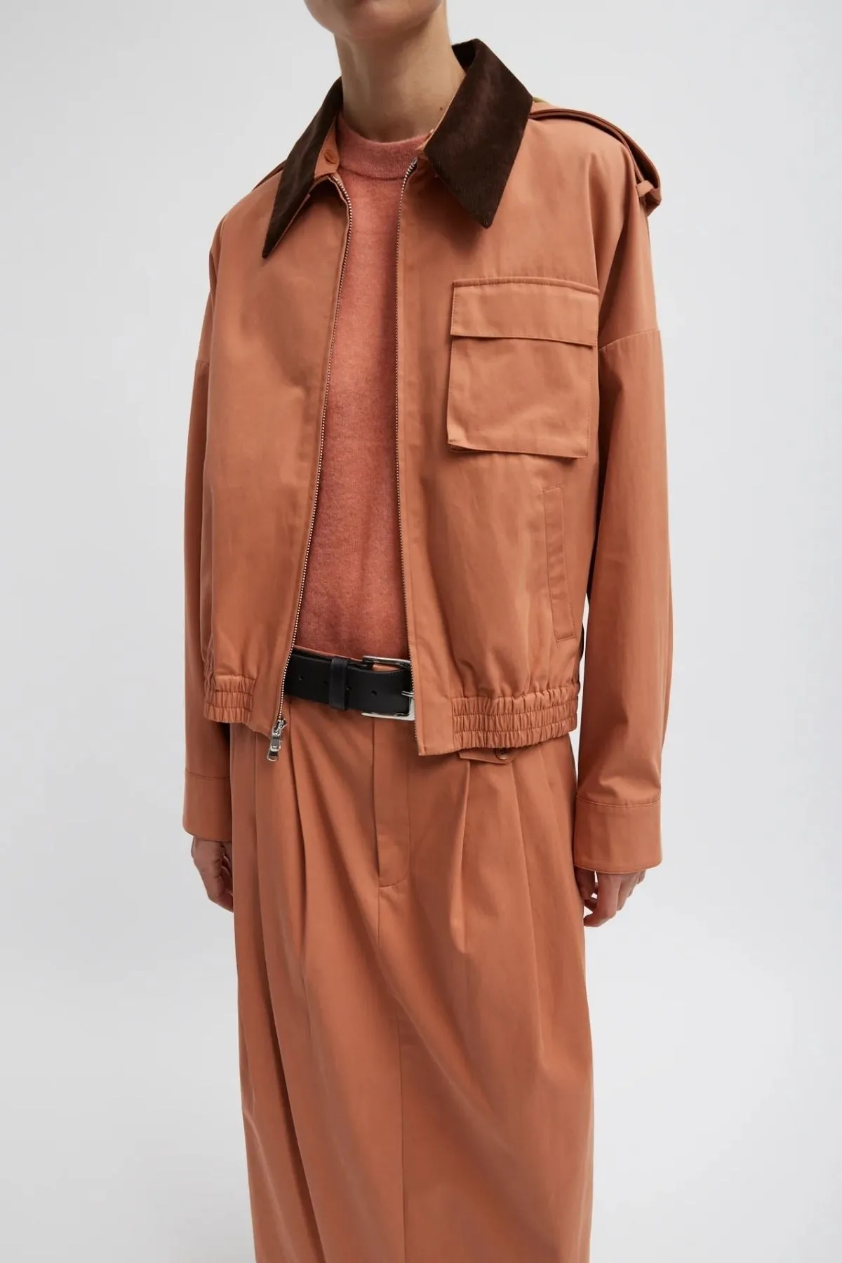 Womens Tibi Tibi Bio Twill Bomber Jacket - Yam