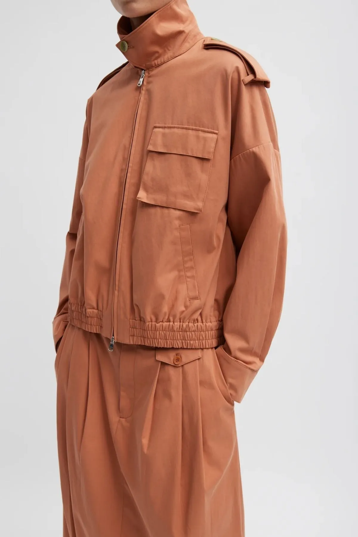 Womens Tibi Tibi Bio Twill Bomber Jacket - Yam