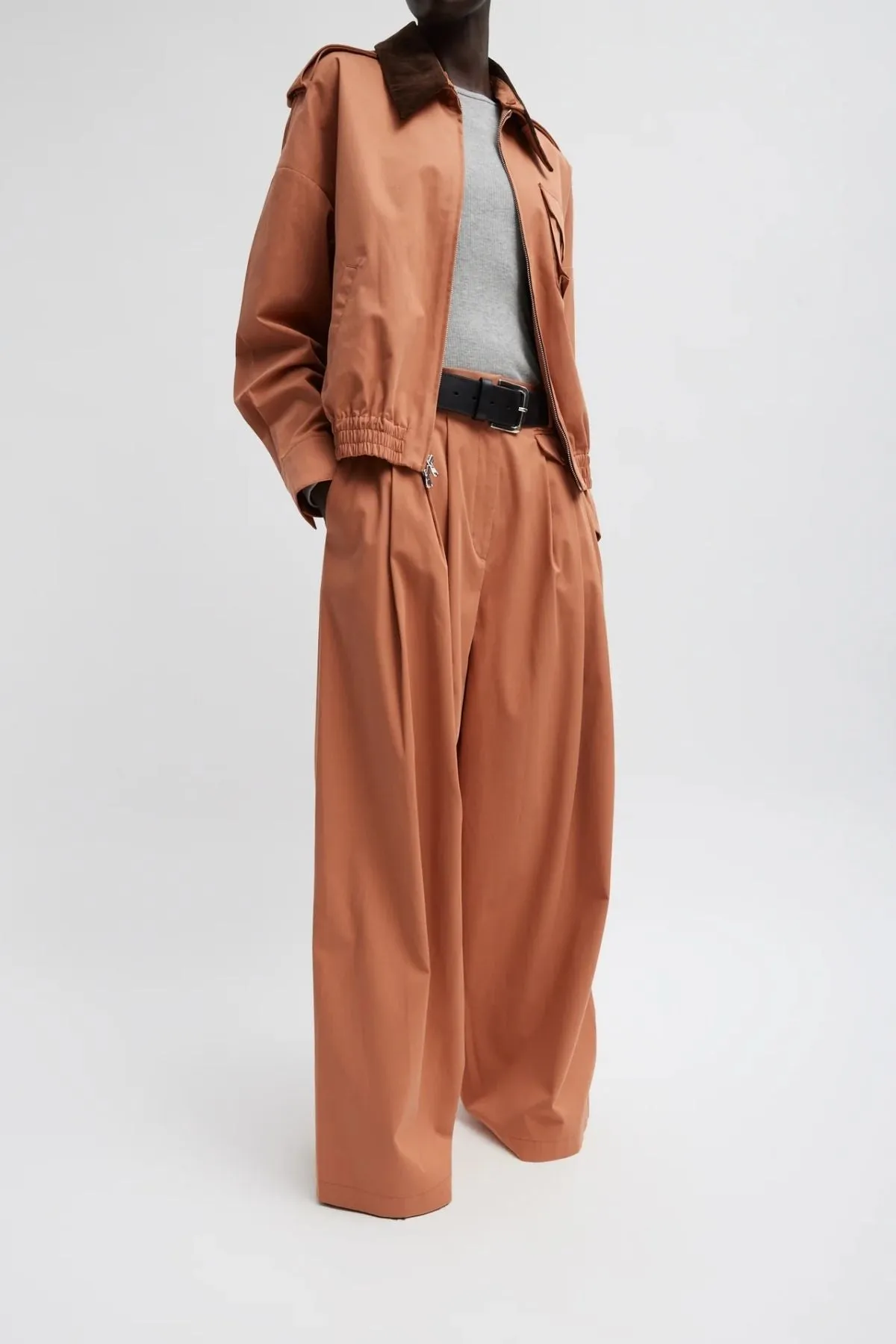 Womens Tibi Tibi Bio Twill Bomber Jacket - Yam