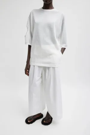 Womens Tibi Tibi Bio Twill Triple Pleat Cropped Pant - Optic White