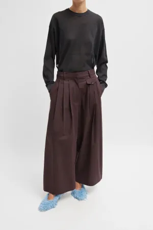 Womens Tibi Tibi Bio Twill Triple Pleat Cropped Pant - Plum