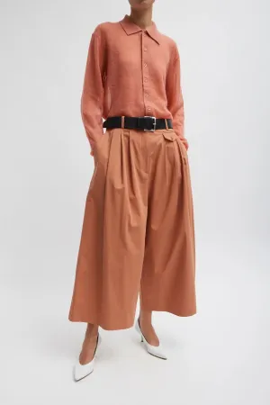 Womens Tibi Tibi Bio Twill Triple Pleat Cropped Pant - Yam