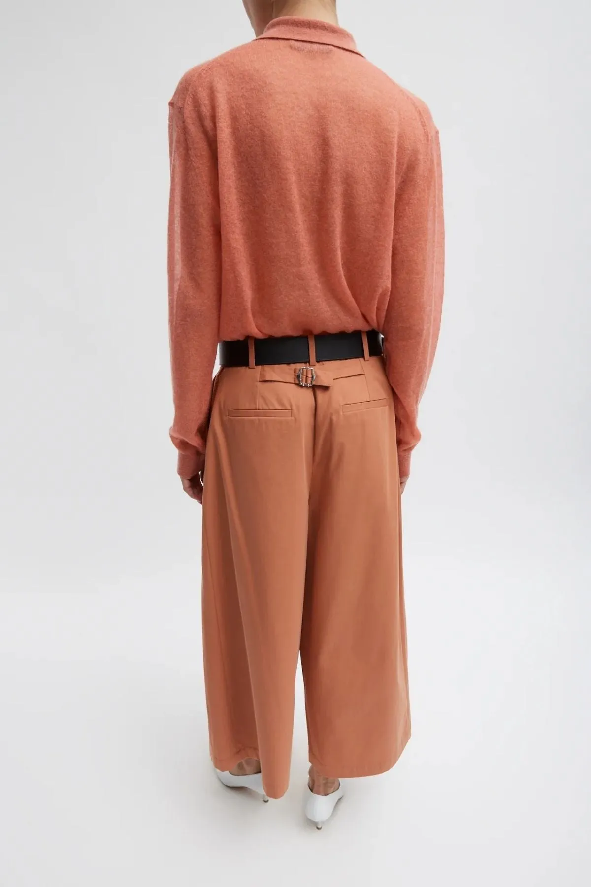 Womens Tibi Tibi Bio Twill Triple Pleat Cropped Pant - Yam