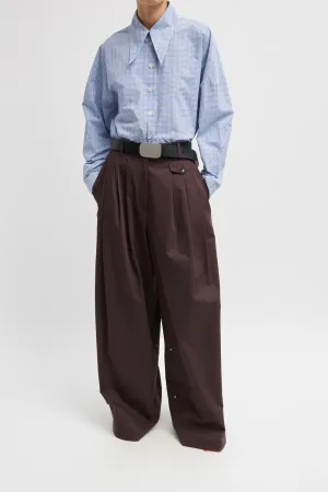 Womens Tibi Tibi Bio Twill Triple Pleat Pant - Plum