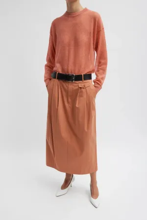 Womens Tibi Tibi Bio Twill Triple Pleat Skirt - Yam