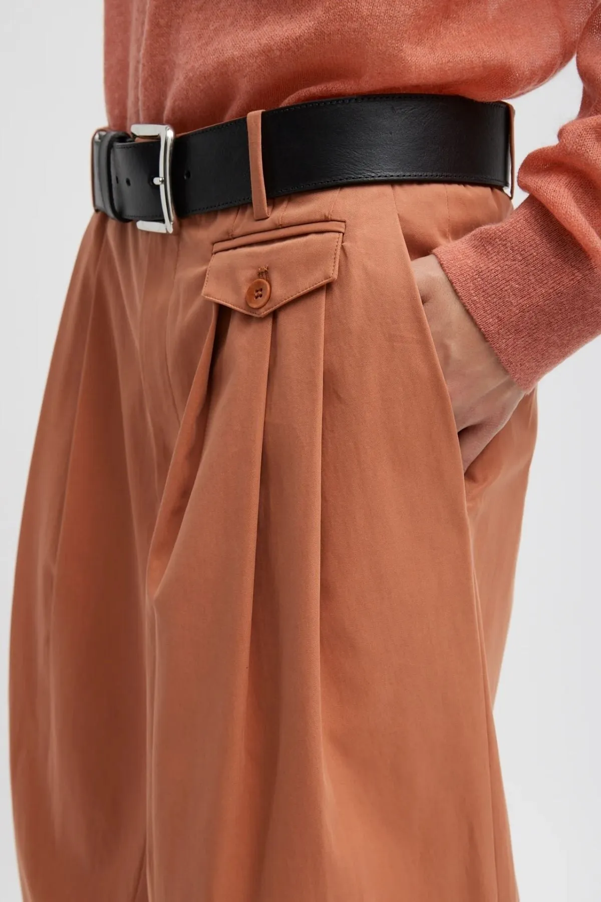 Womens Tibi Tibi Bio Twill Triple Pleat Skirt - Yam