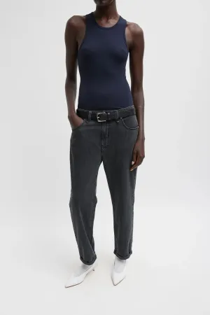 Womens Tibi Tibi Circular Fine Rib T-Shirt Tank - Navy