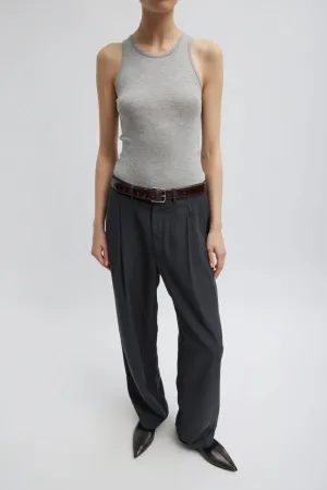 Womens Tibi Tibi Circular Fine Rib Tank - Heather Grey