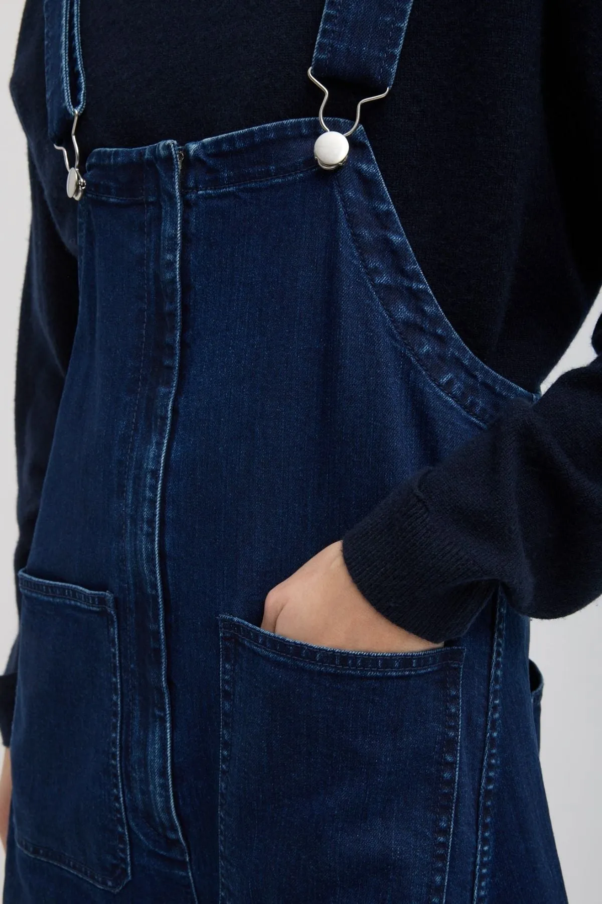 Womens Tibi Tibi Classic Denim Jumpsuit - Indigo