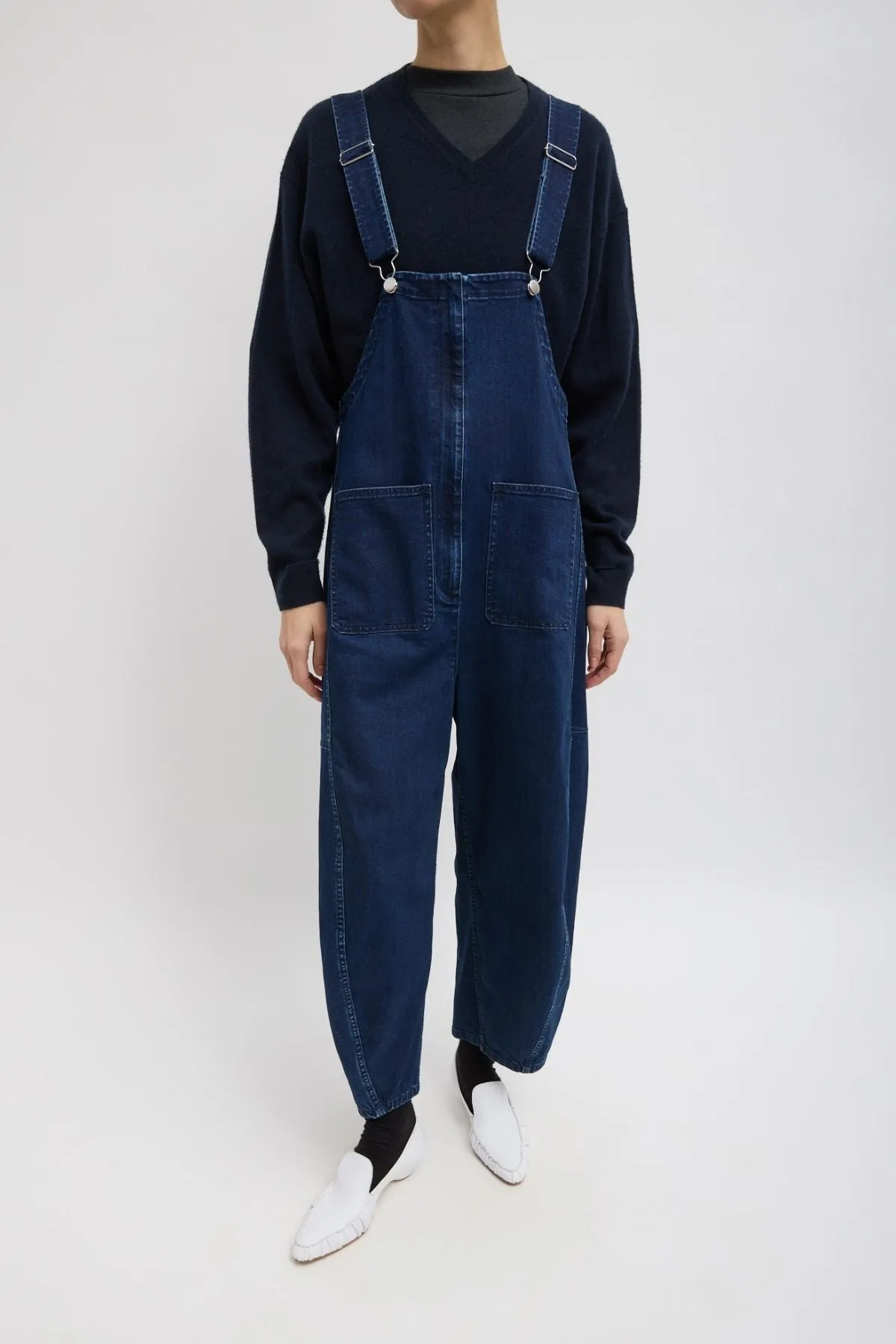 Womens Tibi Tibi Classic Denim Jumpsuit - Indigo