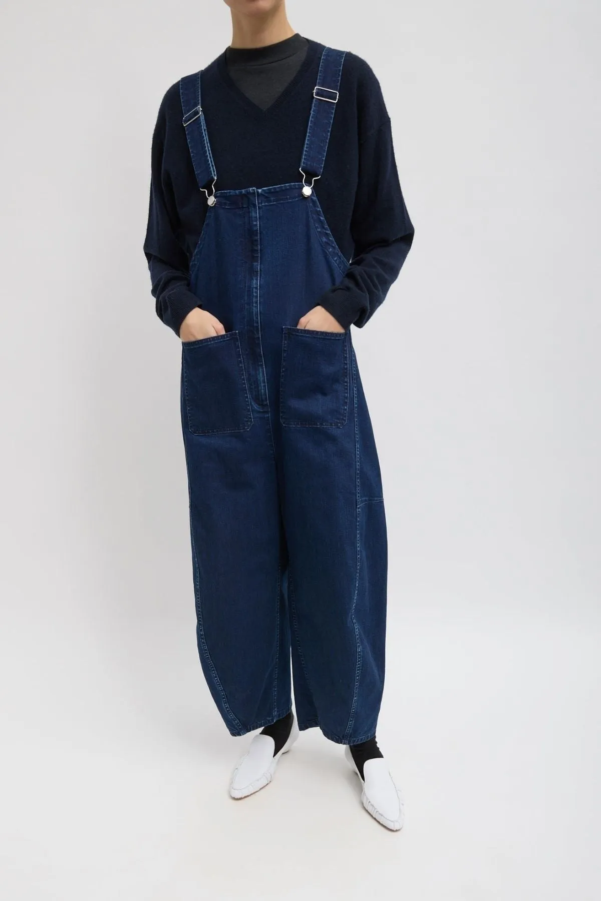 Womens Tibi Tibi Classic Denim Jumpsuit - Indigo