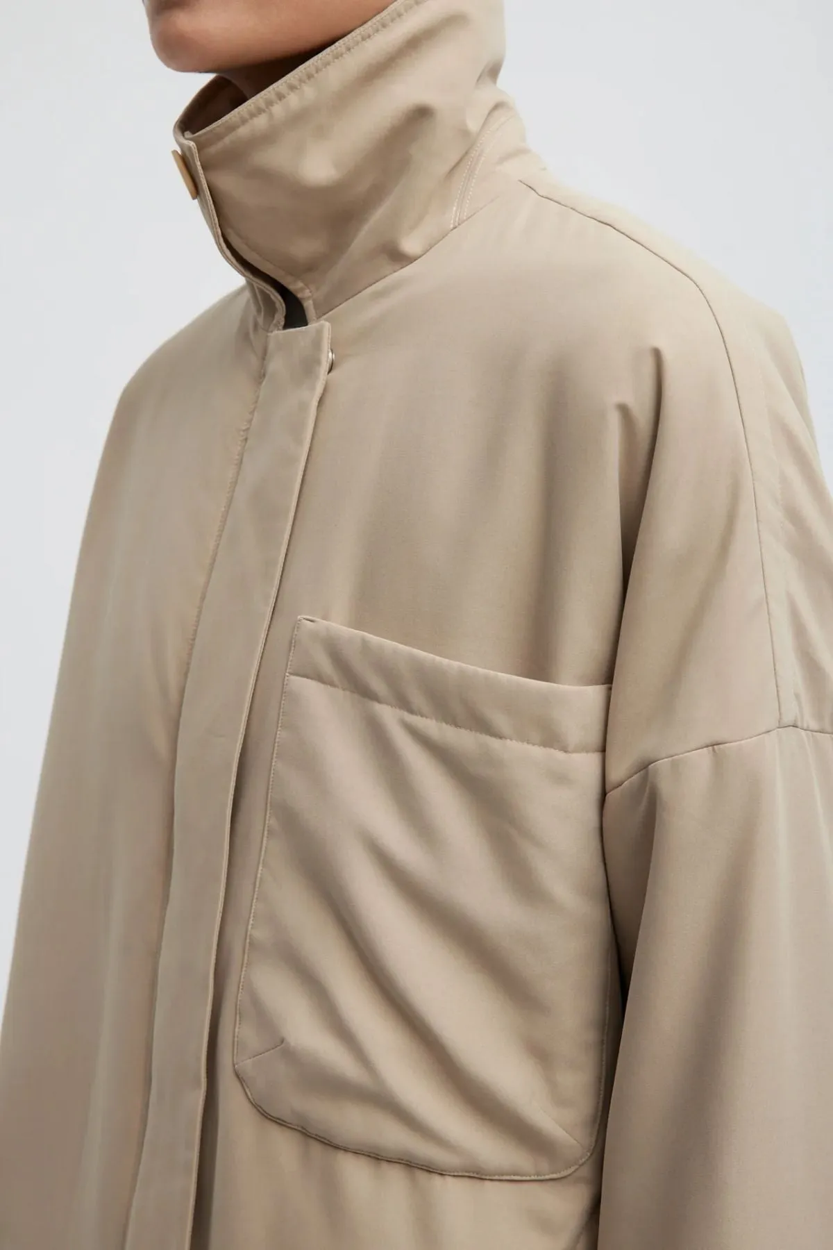 Womens Tibi Tibi Clyde Padding Shirt Jacket - Tan