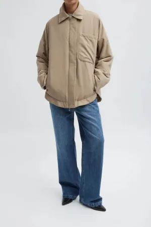 Womens Tibi Tibi Clyde Padding Shirt Jacket - Tan