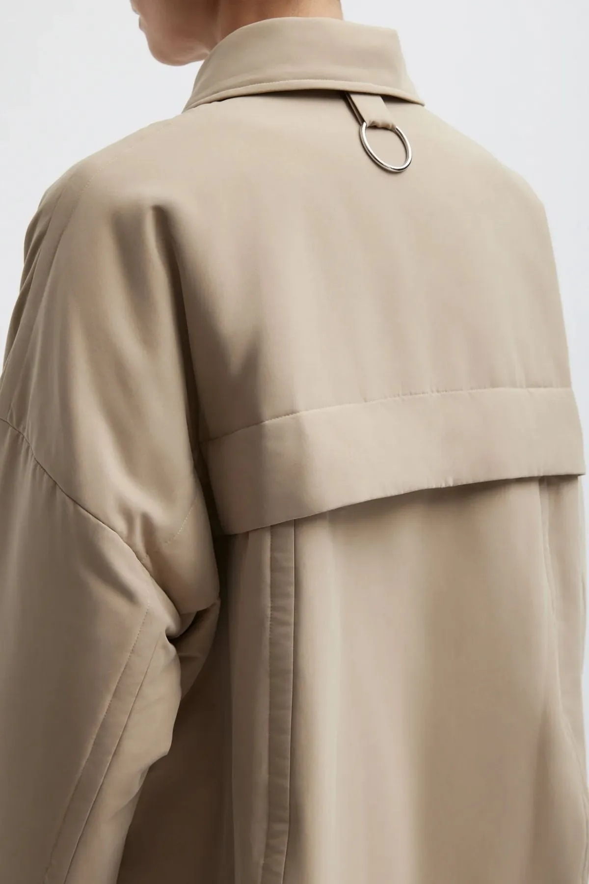 Womens Tibi Tibi Clyde Padding Shirt Jacket - Tan