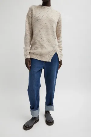 Womens Tibi Tibi Confetti Crewneck Easy Pullover - Cream Multi