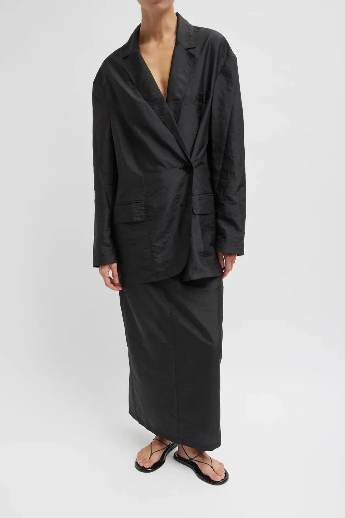 Womens Tibi Tibi Crispy Nylon Liam Blazer - Black