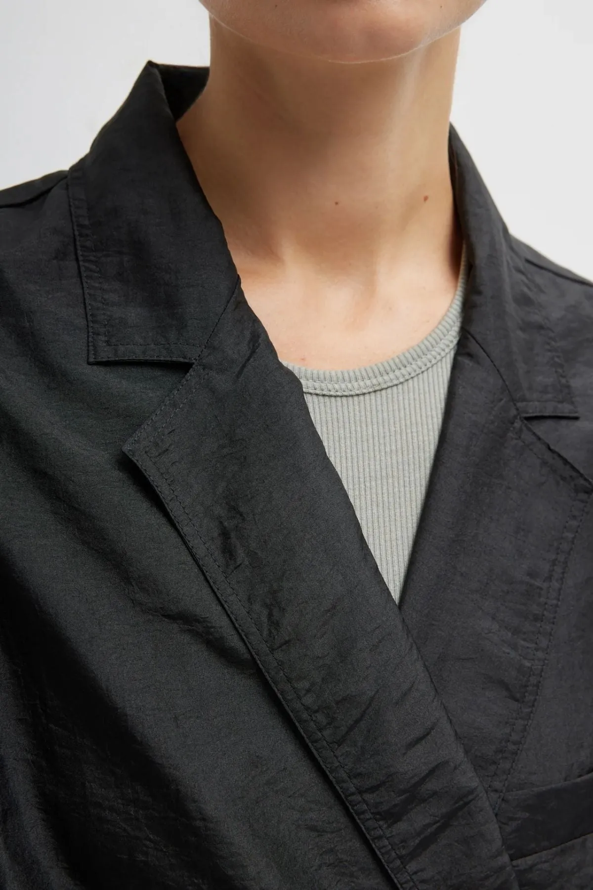 Womens Tibi Tibi Crispy Nylon Liam Blazer - Black