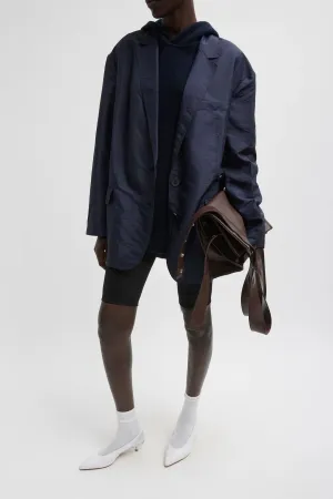 Womens Tibi Tibi Crispy Nylon Liam Blazer - Navy