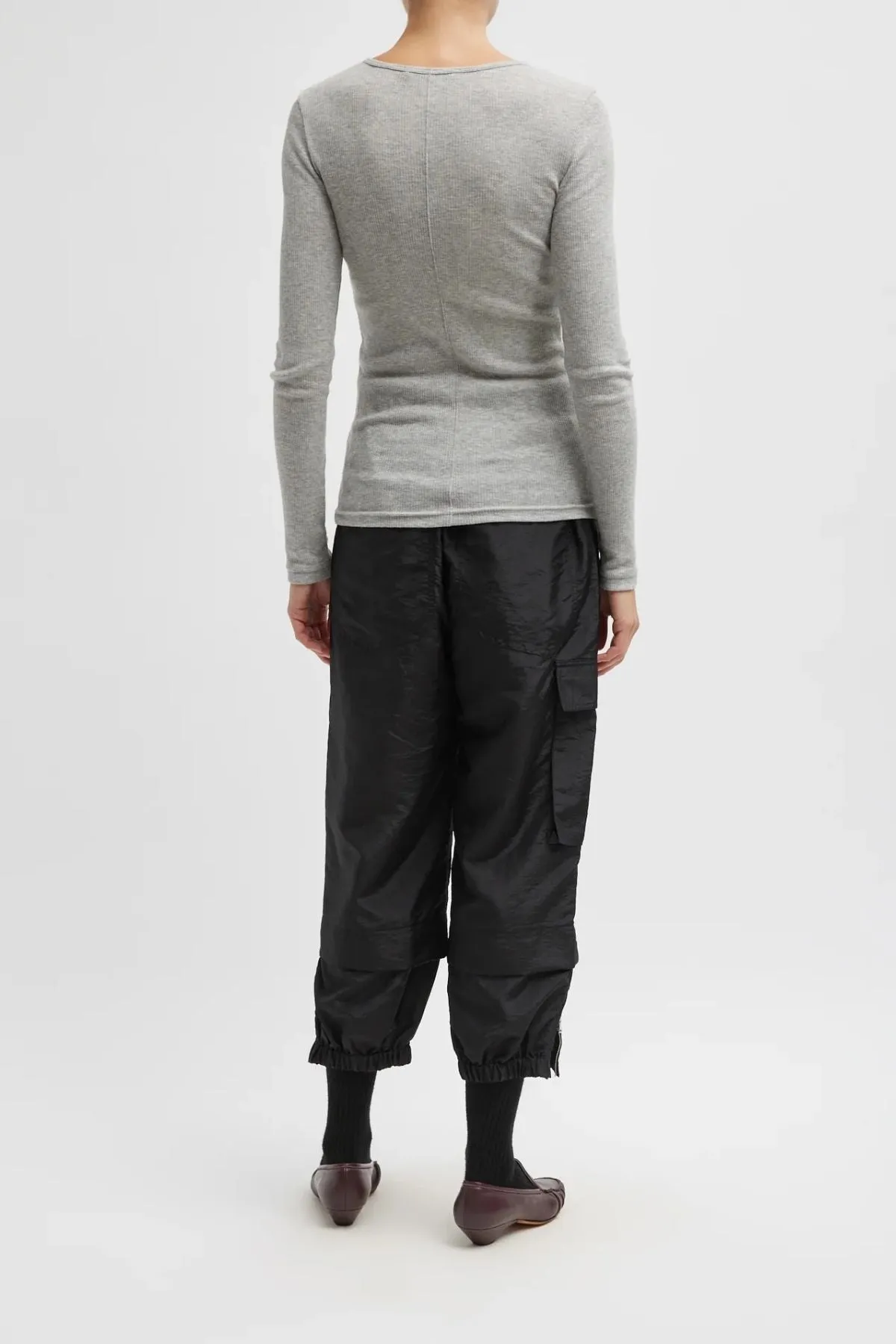Womens Tibi Tibi Crispy Nylon Wilt Pull On Jogger - Black