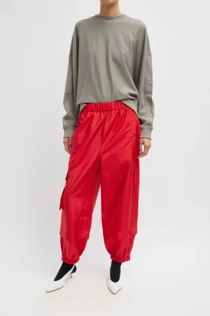 Womens Tibi Tibi Crispy Nylon Wilt Pull On Jogger - Red