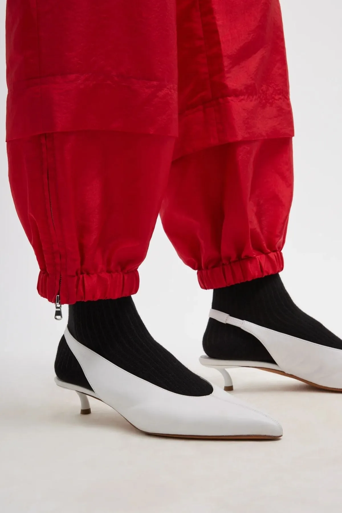 Womens Tibi Tibi Crispy Nylon Wilt Pull On Jogger - Red