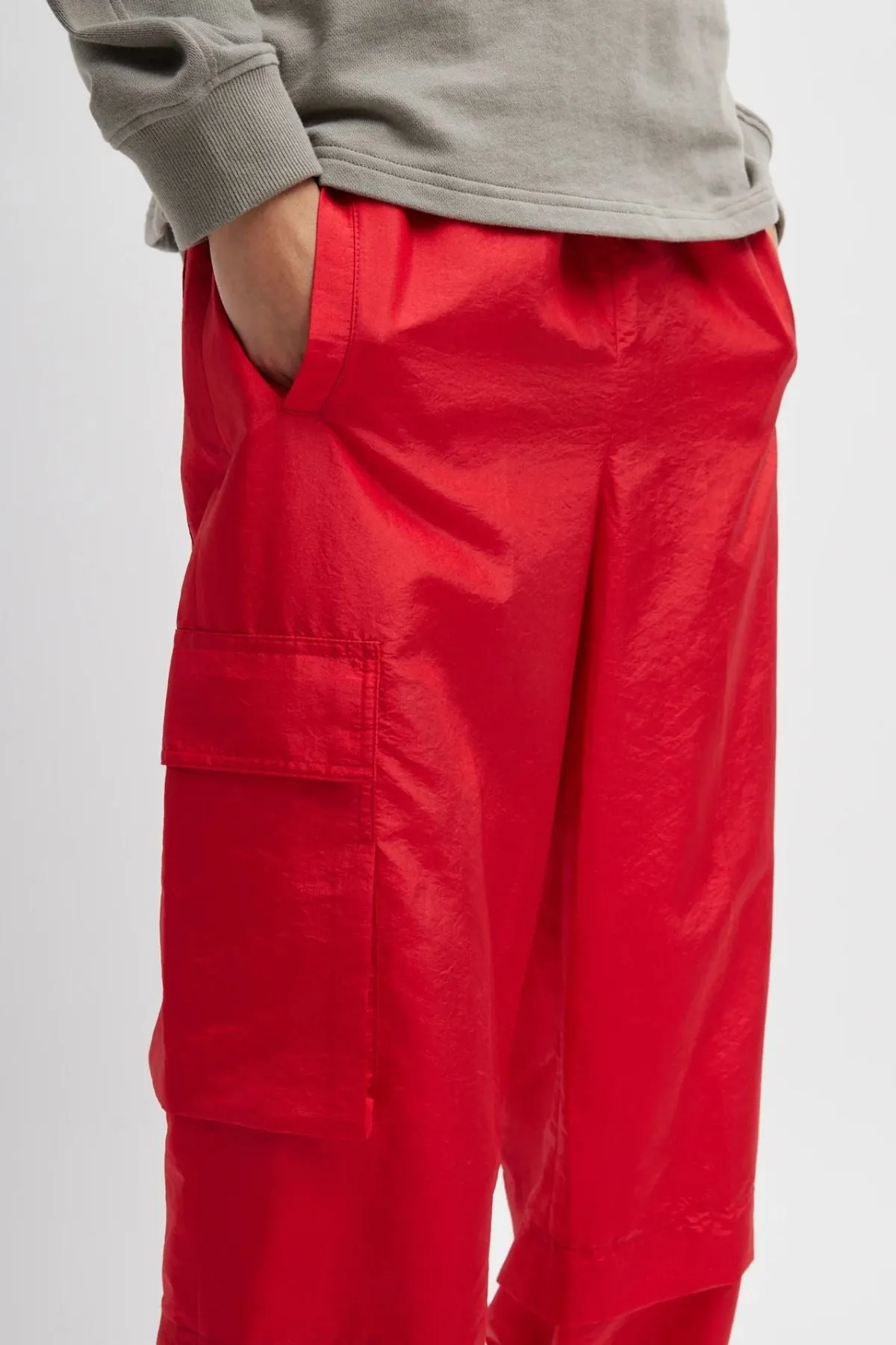 Womens Tibi Tibi Crispy Nylon Wilt Pull On Jogger - Red