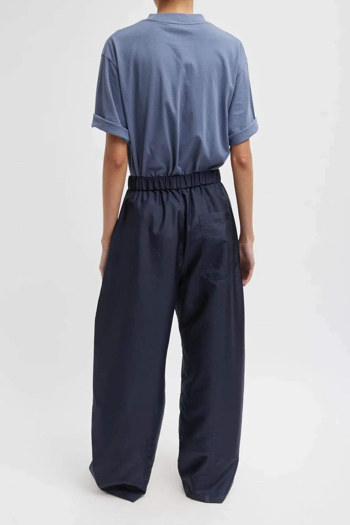 Womens Tibi Tibi Crispy Nylon Winslow Pant - Navy