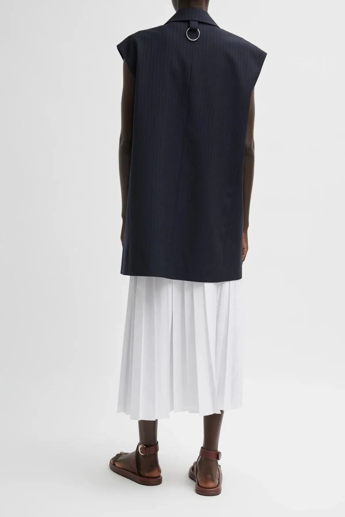 Womens Tibi Tibi Dominic Pinstripe Liam Vest - Navy Multi