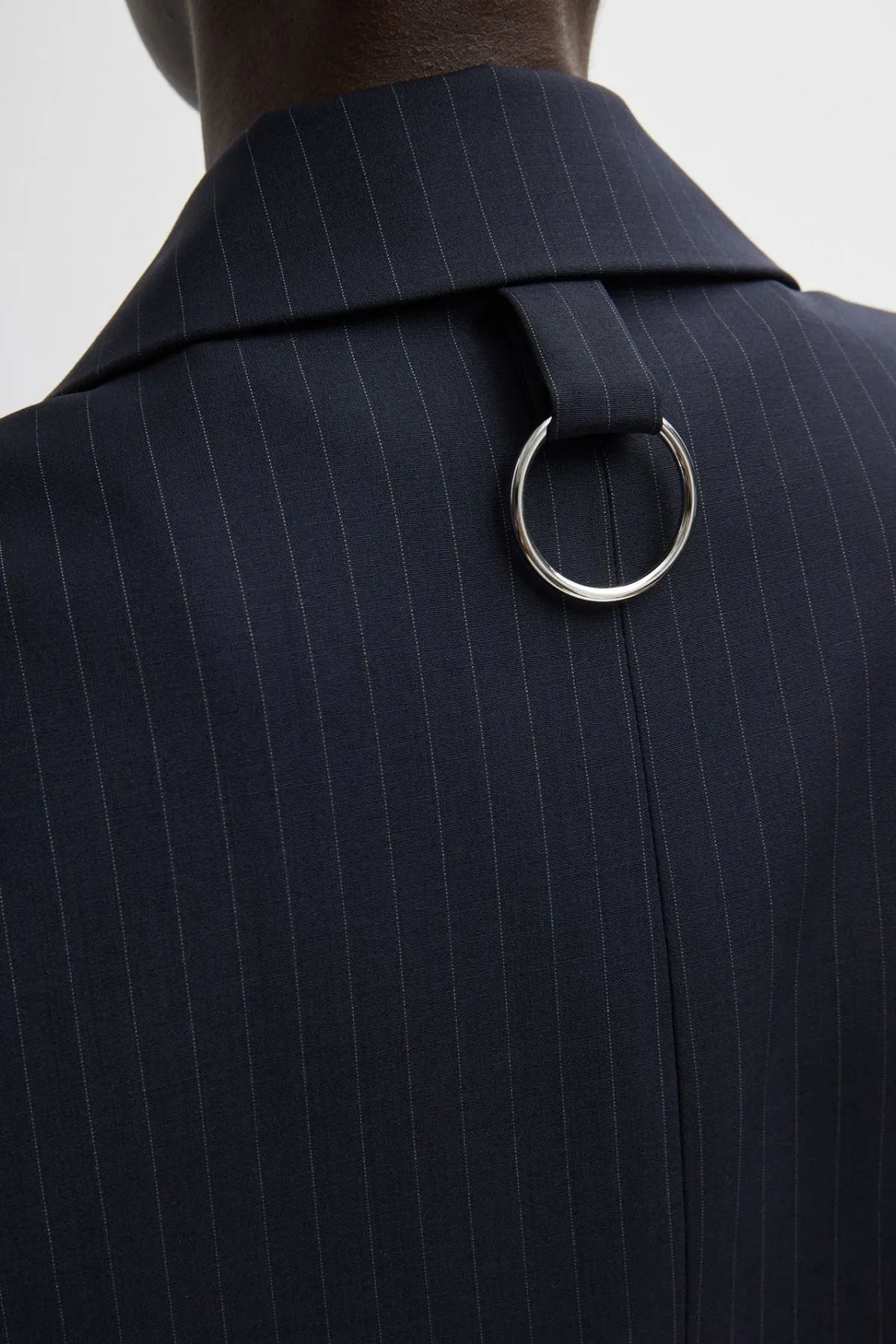 Womens Tibi Tibi Dominic Pinstripe Liam Vest - Navy Multi