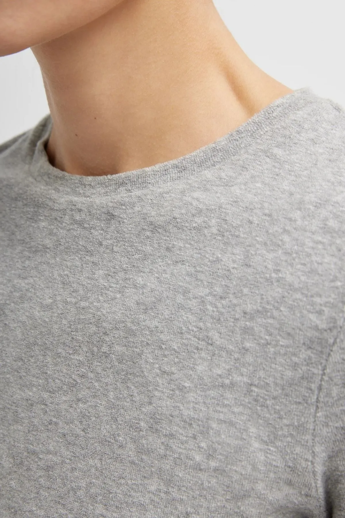 Womens Tibi Tibi Dry Loop Terry Baby T - Heather Grey