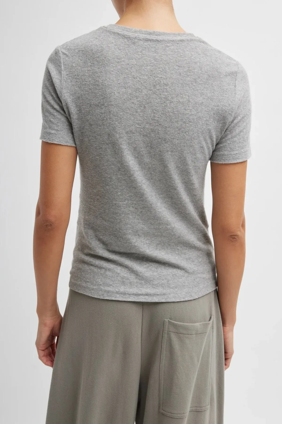 Womens Tibi Tibi Dry Loop Terry Baby T - Heather Grey