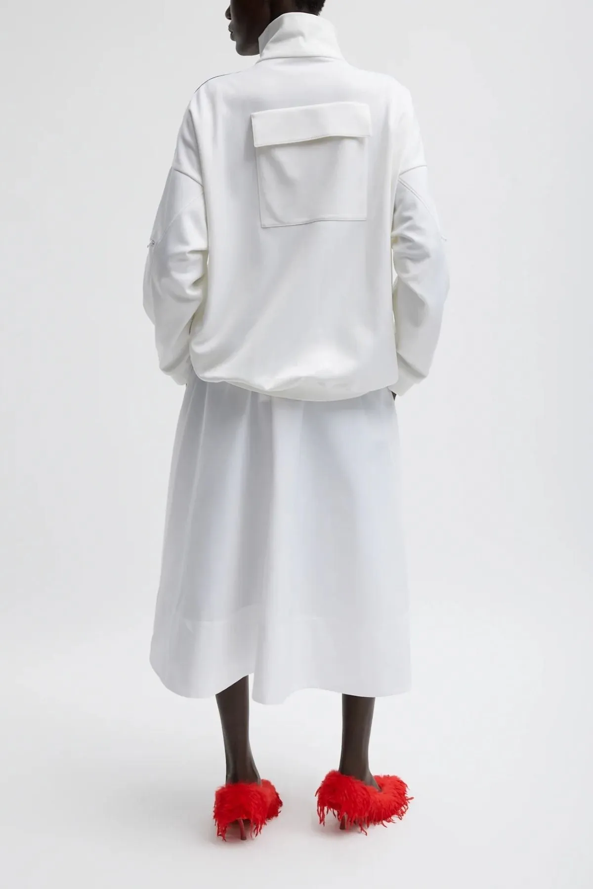 Womens Tibi Tibi Eco Nylon Circle Skirt - White